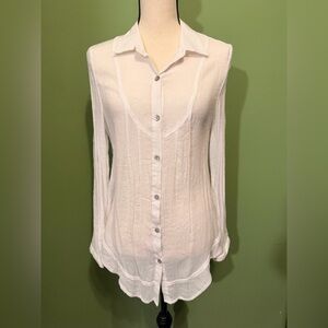 Chic White Button-Down Women's Shirt